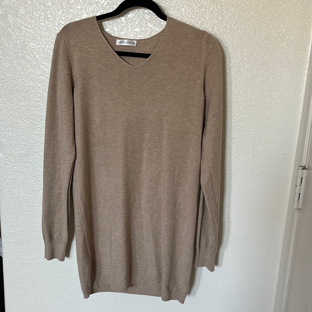 NWOT Hazel and Olive Tan Knit Dress